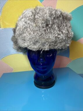 Vintage Genuine Rabbit Plush Fur Hat American Classics Trapper Hat  ushankas